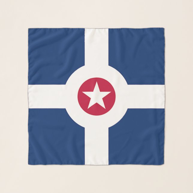 Square Scarf with flag of Indianapolis City, USA (Front)