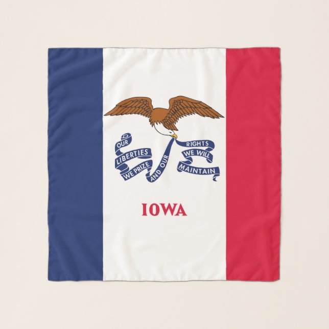 Square Scarf with flag of Iowa State, USA (Front)
