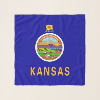 Square Scarf with flag of Kansas State, USA