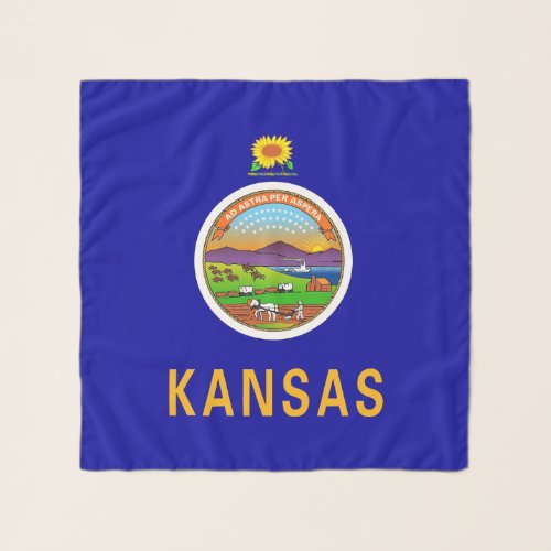 Square Scarf with flag of Kansas State USA