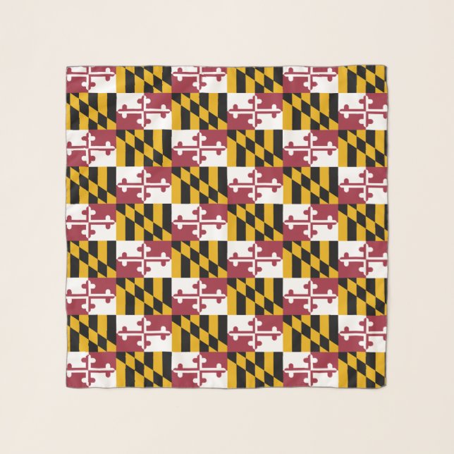 Square Scarf with flag of Maryland State, USA (Front)