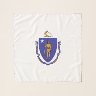 Square Scarf with flag of Massachusetts State, USA