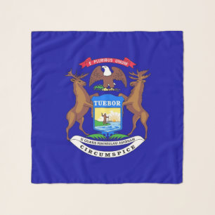 Square Scarf with flag of Michigan State, USA