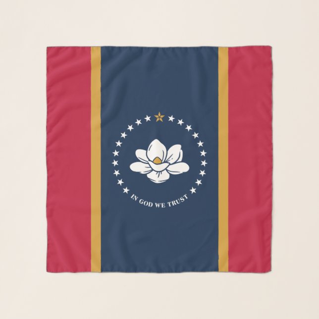 Square Scarf with flag of Mississippi, USA (Front)