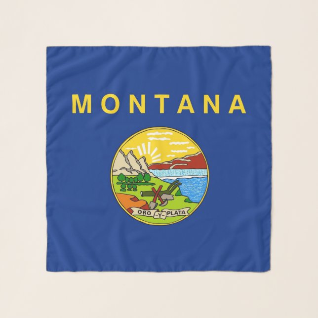 Square Scarf with flag of Montana State, USA (Front)