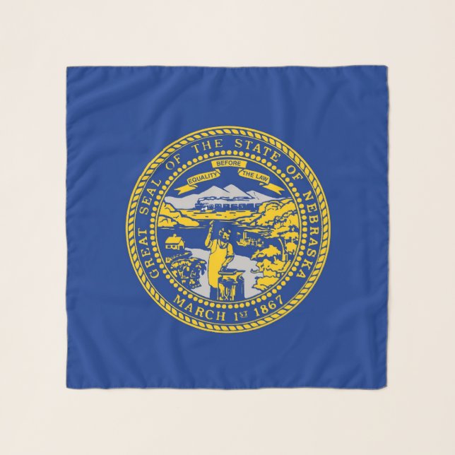 Square Scarf with flag of Nebraska State, USA (Front)
