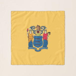 Square Scarf with flag of New Jersey State, USA