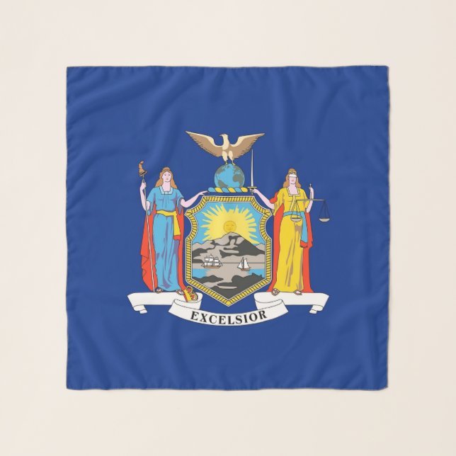 Square Scarf with flag of New York State, USA (Front)