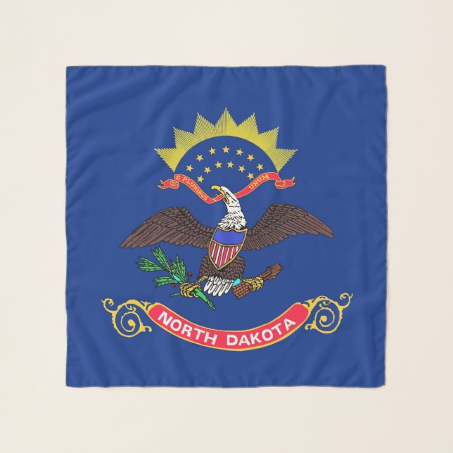 Square Scarf with flag of North Dakota State, USA (Front)
