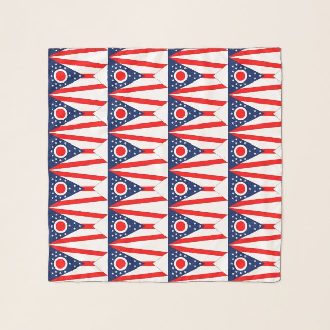 Square Scarf with flag of Ohio State, USA (Front)