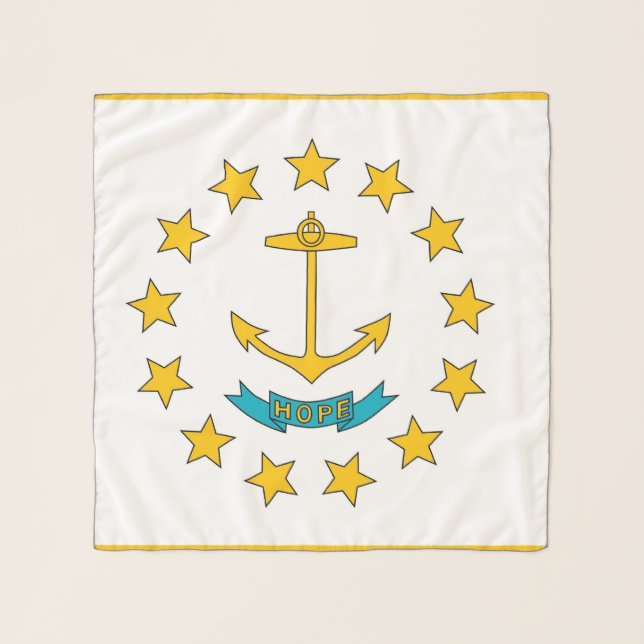 Square Scarf with flag of Rhode Island State, USA (Front)