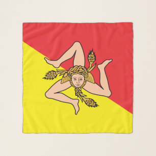 Square Scarf with flag of Sicily, Italy