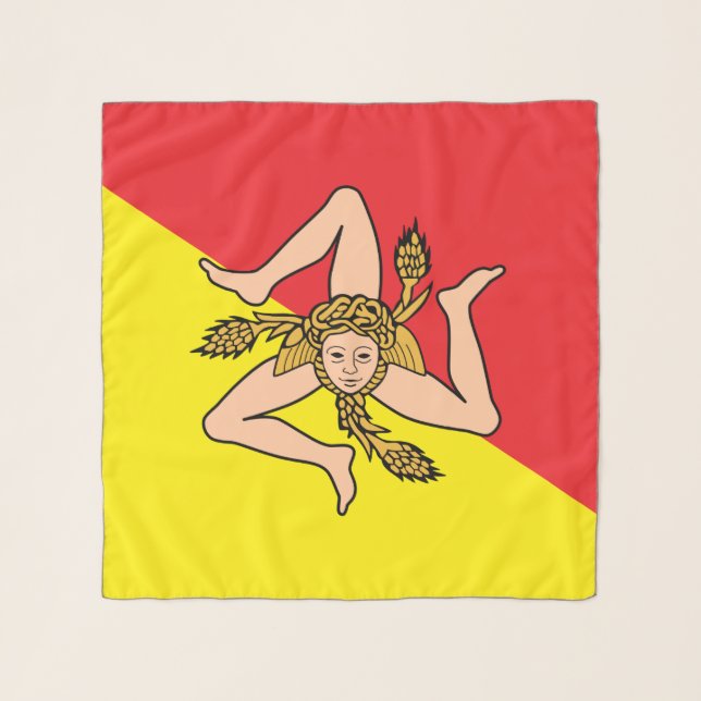 Square Scarf with flag of Sicily, Italy (Front)