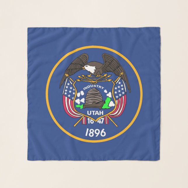 Square Scarf with flag of Utah State, USA (Front)