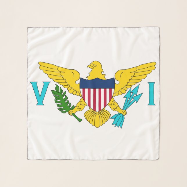 Square Scarf with flag of Virgin Islands, USA (Front)