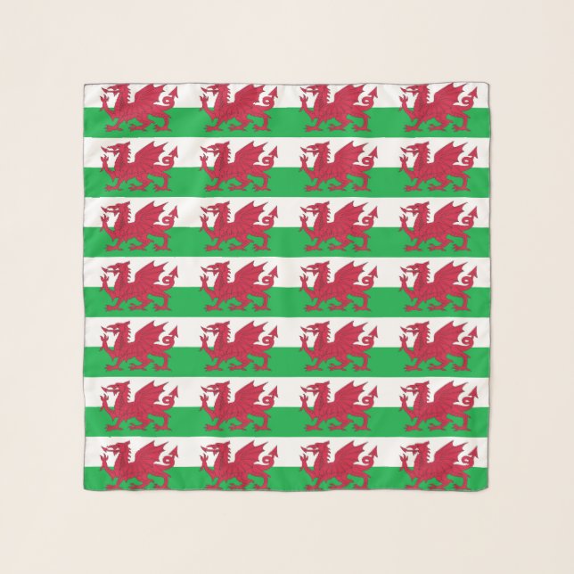 Square Scarf with flag of Wales, United Kingdom (Front)