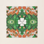 Square Scarf with Ireland Colors<br><div class="desc">Elevate your wardrobe with our square scarf featuring Irish colors and a clover leaf design! This versatile accessory beautifully blends fashion with cultural pride. The vibrant green, white, and orange Irish colors, accented by the iconic clover leaf, create a stunning design that celebrates Ireland’s heritage while adding a touch of...</div>