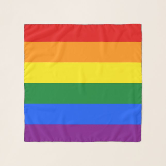 Square Scarf with Rainbow Pride flag of LGBT (Front)