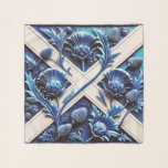 Square Scarf with Scottish Thistles Design<br><div class="desc">Add a touch of Scottish heritage to your wardrobe with our square scarf featuring a Scottish thistles design inspired by the flag of Scotland! This luxurious scarf blends fashion with cultural pride, showcasing the iconic Scottish thistle in a design that pays homage to Scotland's national emblem. The thistle motif is...</div>