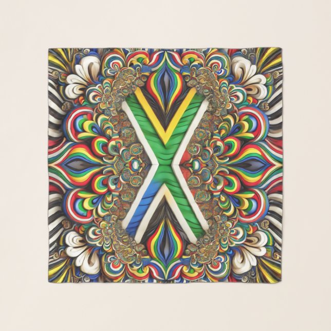 Square Scarf with South African Colors (Front (Horizontal))