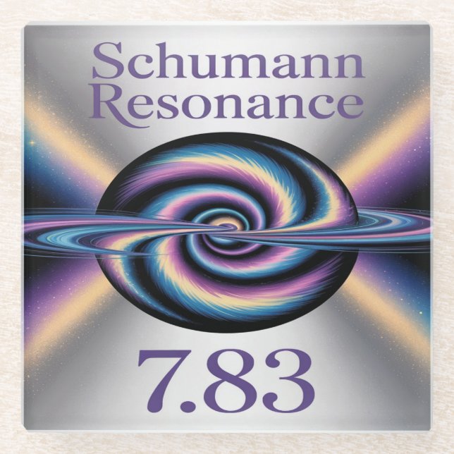 Square Schumann Resonance Glass Coaster (Front)