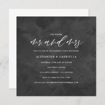 Square Script Future Mr. & Mrs. Engagement Party Invitation by PinkMoonPaperie at Zazzle
