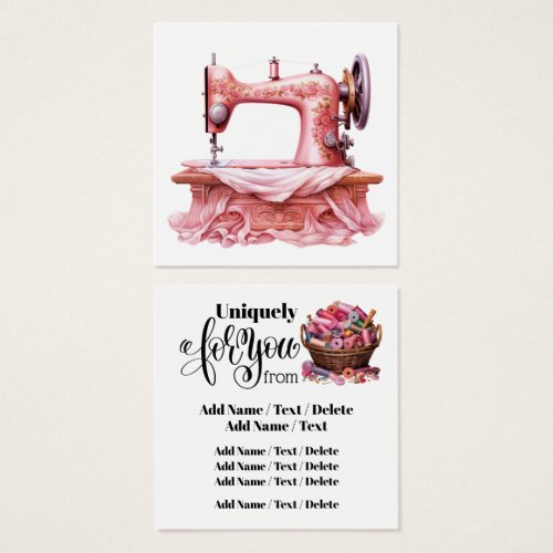 Square Sewing Business or Enclosure Card 