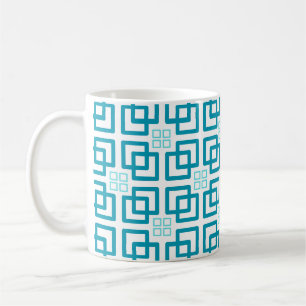 Square Shades of Teal Coffee Mug