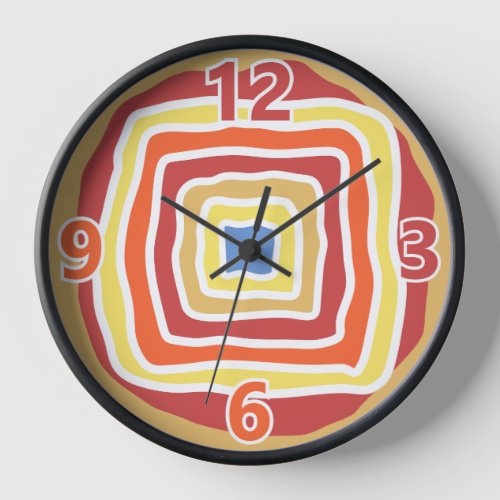 Square_Shaped Abstract Topographic Pattern Clock