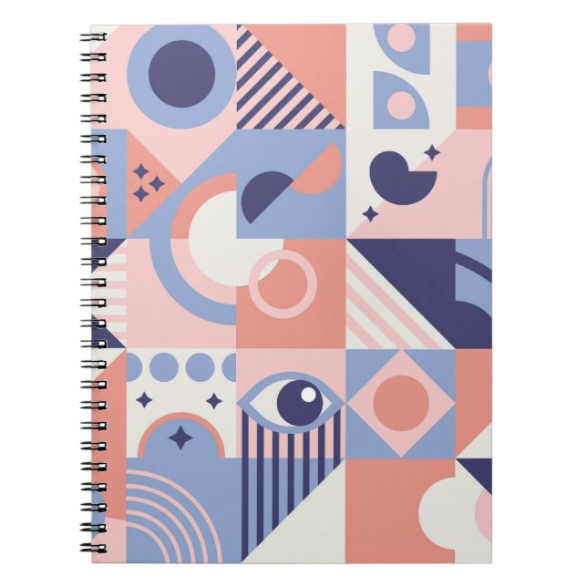 Square Shapes: Geometric Abstract Mosaic Notebook (Front)