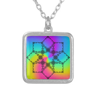 Square  silver plated necklace