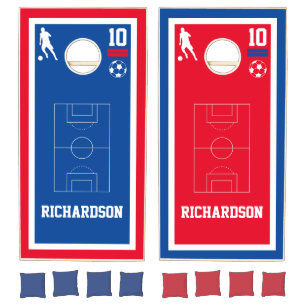 Square Soccer Design Cornhole Set