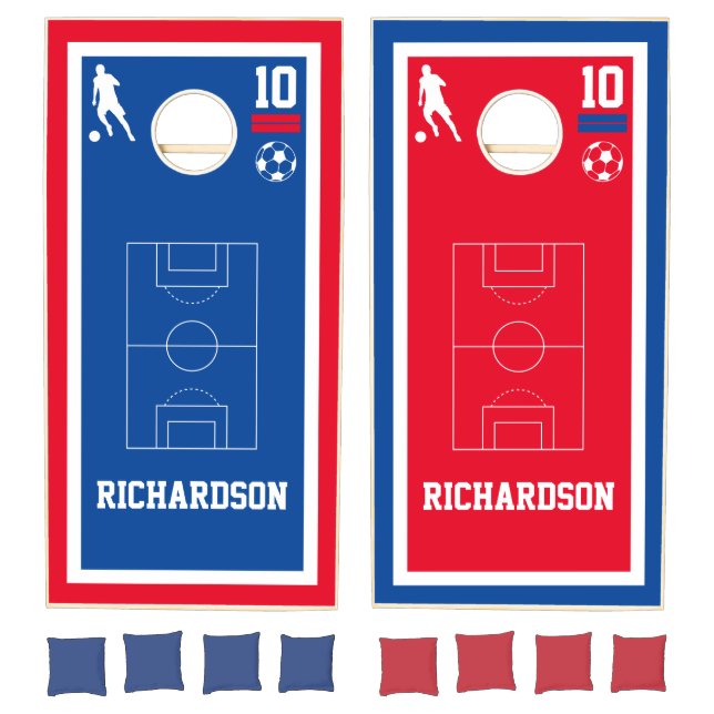 Square Soccer Design Cornhole Set (Set)