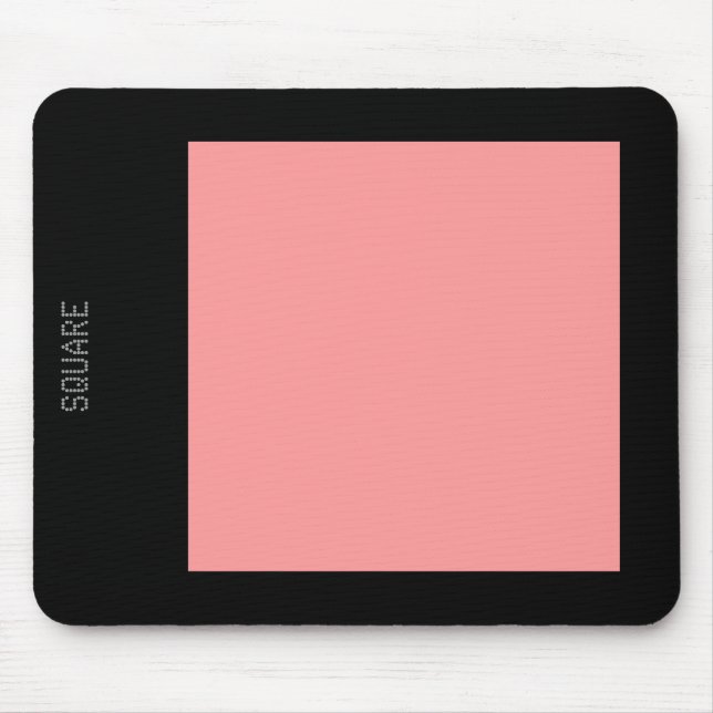 Square - Soft Pink and Black Mouse Pad (Front)