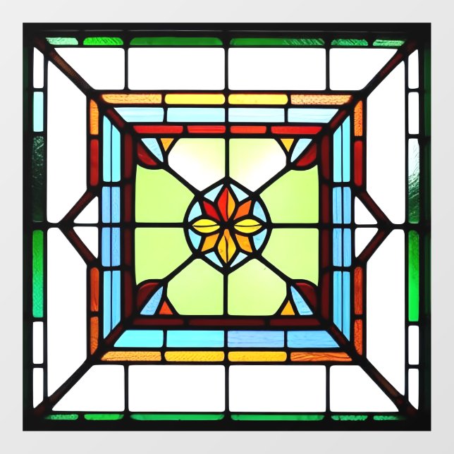 Square Stained Glass AI Art Window Cling (Sheet)
