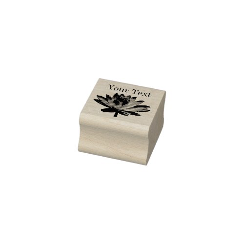 Square Stamp Your Logo Your Text or Water Lily