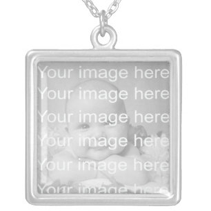 Square Sterling Silver Baby Photo Necklace