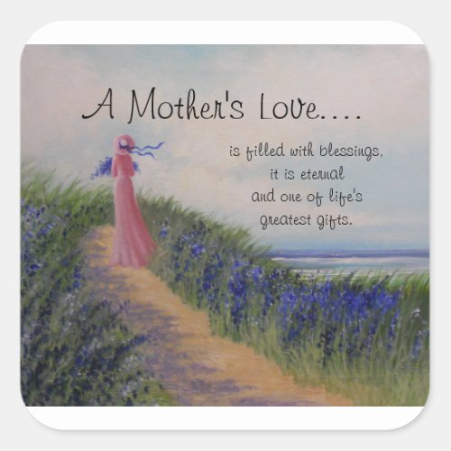 square sticker Mothers Day card Square Sticker