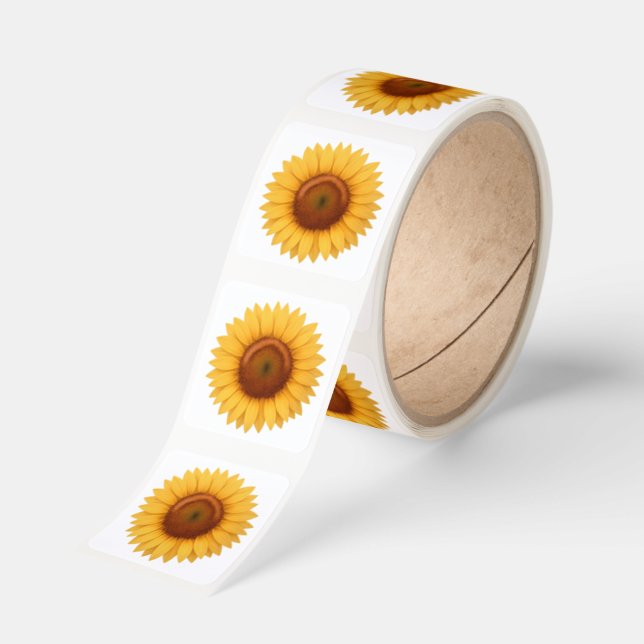 Square Sticker - Sunflower (Roll)