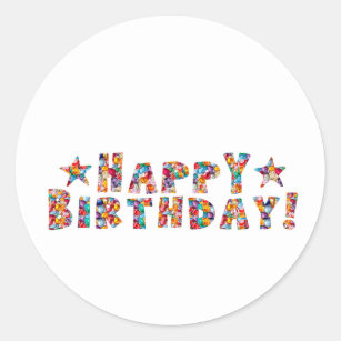 Happy Birthday Sister Square Stickers 100 Satisfaction Guaranteed Zazzle
