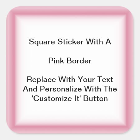 Square Stickers With A Pink Border In Sheets