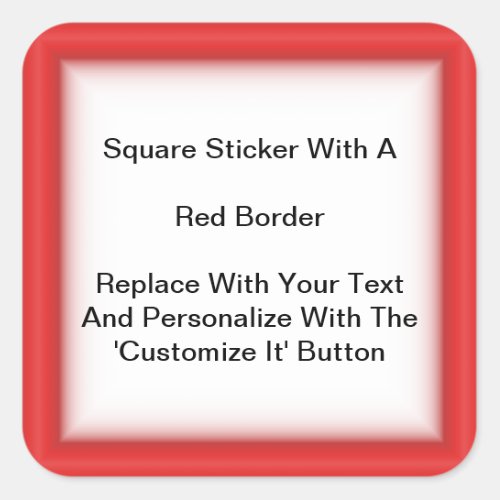 Square Stickers With A Red Border In Sheets