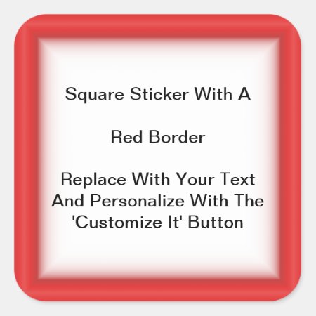 Square Stickers With A Red Border In Sheets