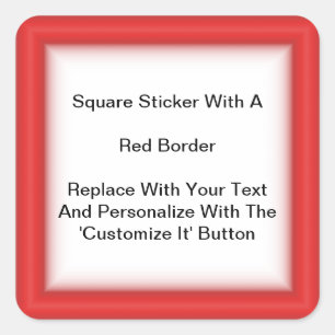 Square Stickers With A Red Border In Sheets