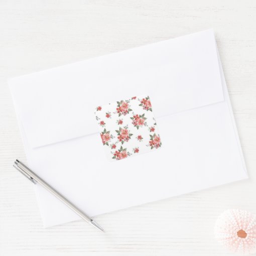 Square Stickers with Charming Floral Designs | Zazzle
