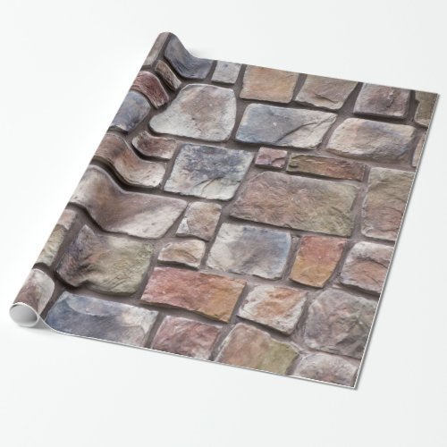 Square Stone Block Cut Wall Wrapping Paper