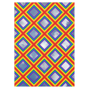 Square Stripes Frame Rainbow + your images Tablecloth