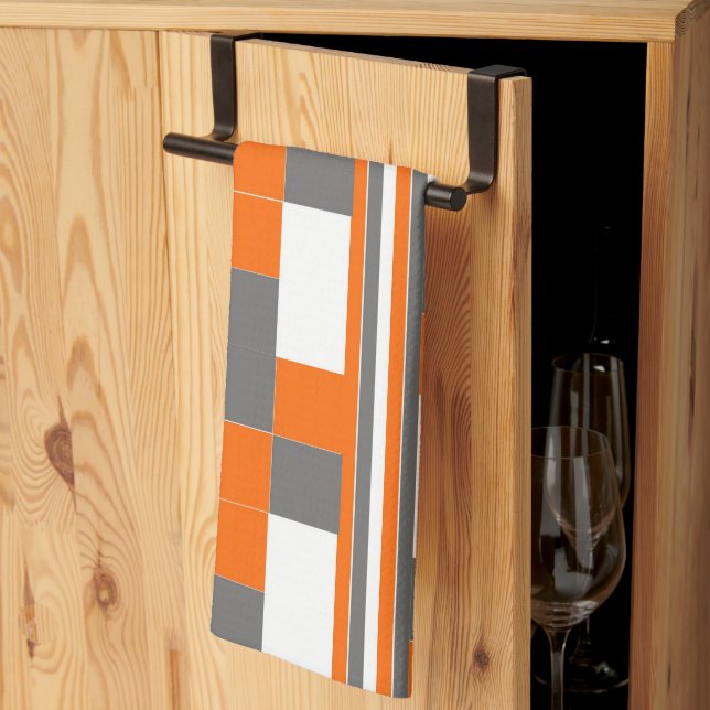 Square Stripes Geometric Elegant Pattern Kitchen Towel (Thirds Fold)