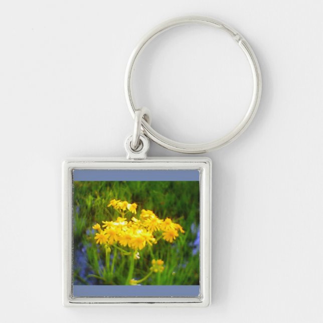 Square Sunflower Water Reflection Keychain (Front)