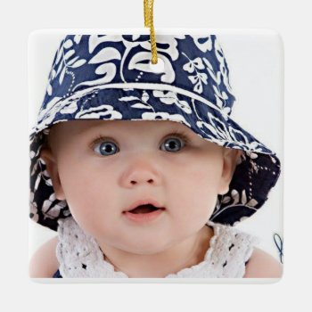 Square Sweet Baby Image Ceramic Ornament by jabcreations at Zazzle